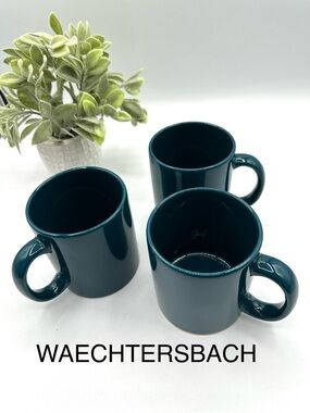 3 Waechtersbach Jade Mugs. Made in Spain.